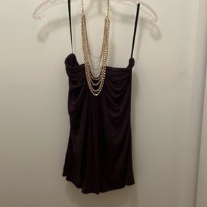 Sleeveless halter type top with gold chains medium